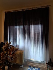 Markenloses Gardinenset 2-tlg , Schwarz- Weiß ineinanderlaufend