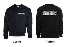 Sweat Shirt Sicherheitsdienst Pullover Aufdruck weiß o. silber Reflexion Reflex