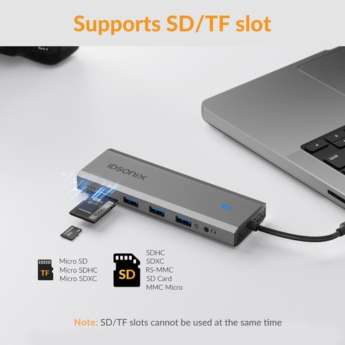 1 usb c hub - 6/8/10, in
