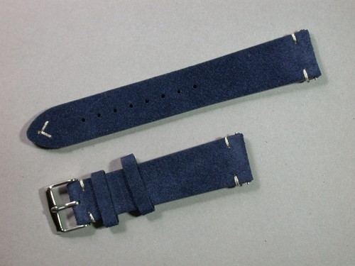 Wildleder uhrenarmband blau - wildleder,