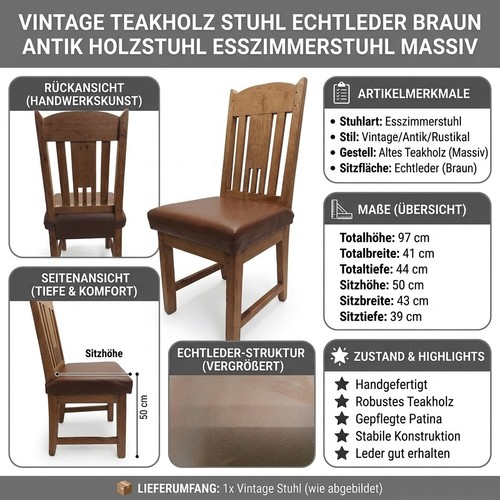 Vintage teakholz stuhl - teakholz,