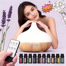 500ml Raumduft Aromatherapie Diffuser 10 Ätherischen Ölen Fernbedienung Diffusor