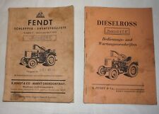 Fendt Dieselross F15G Bedienungsanleitung und Ersatzteilliste