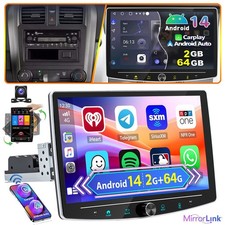 10" Carplay+KAM 1DIN Android14 64G Autoradio SAT NAV GPS 360° Drehbar Bildschirm