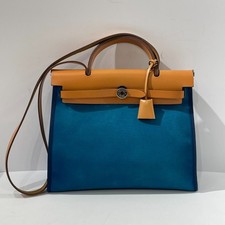 Hermes Herbag 31 Blue Canvas Q
