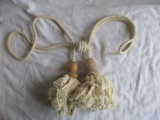 Doppelte Große Quaste Raffhalter Baumwolle / Holz