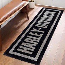 Harley-Davidson Teppich / Läufer H-D Schriftzug, Schwarz, 180x60cm