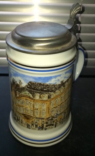 Bierkrug mit zinndeckel - bierkrug,