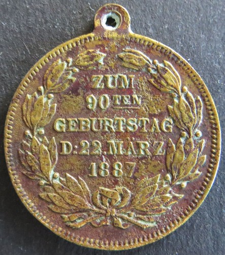 Medaille 1887 wilhelm - wilhelm, i