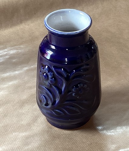 Ddr vase blau mit blumen - mit,
