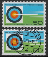 Berlin 1979 Lot **/o Mi 599 Weltmeisterschaft Bogenschießen Zielscheibe 0805H