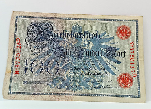 100 mark 1908 reichsbanknote - 1908,