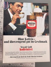 Nescafe Gold Koffeinfrei Original Vintage Werbung 1967 Reklame advert