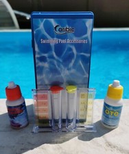 Flüssiger Pooltester CARIBIC Chlor PH-Wert Brom Pool Wasser Tester Wassertester 