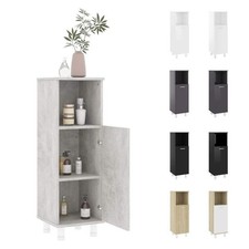 Badschrank mit Staufach Badezimmerschrank Midischrank Badregal 30x30x95 cm