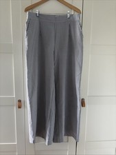 Damen Sommerhose Gestreift Grau-Weiß Gr. XL