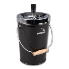 Aschenbecher Kübel Schleuderascher 20cm Metall schwarz-chrom  XXL-Format NEUWARE