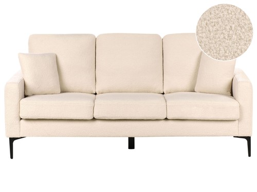 3er sofa bouclé beige mit - sofa,