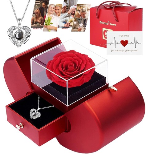 Ewige rote rose geschenkbox - ewige,