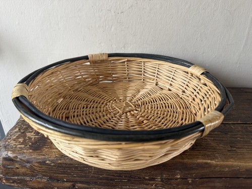 Vintage weidenkorb rund - weidenkorb,