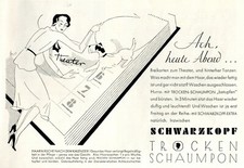 Schwarzkopf & Dame & Terrier Reklame 1931 Hund shampoo Kalender Werbung