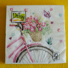 20 Servietten Fahrrad Blumen