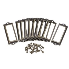 10 Stück Etikettenhalter aus Metall Datei Namenskarten Rahmen Bronzeton 83x30mm