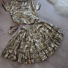 Damen Fasching Karneval Kleid Rock Tellerrock golden Gr. 36 - 38 Handarbeit