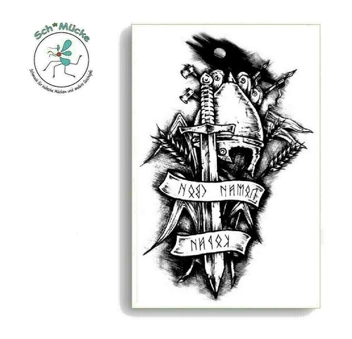 Faketattoo schwert helm - helm, krieg