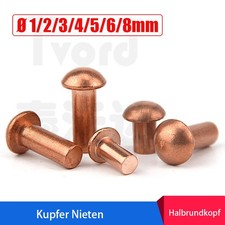 Kupfer Nieten Ø 1 2 3 4 5 6 8