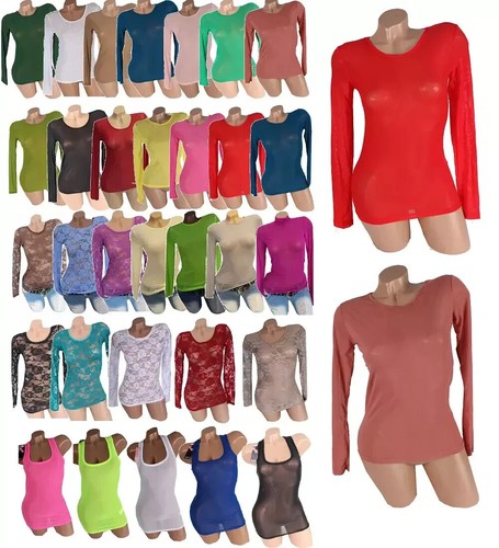 Transparent shirt tüll top - ,