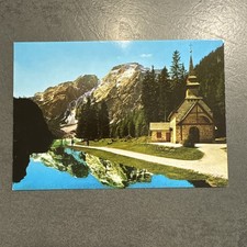 Postkarte Dolomiten, Pragser Wildsee gegen Seevogel AK 1691