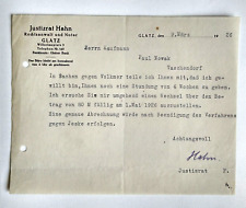 Justizrat Hahn Rechtsanwalt und Notar Glatz Dokument Stundung 1926