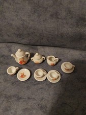 Puppen Porzellan Kaffeeservice 11 tlg. mit  Bärchen Motiv