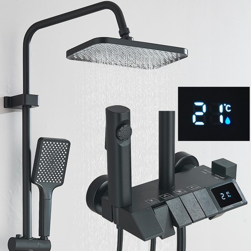 Led duschsystem schwarz - duschsystem,