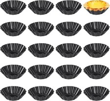 LOLYSIC 20 Stück Mini Tarte Dosen - 3 Zoll Antihaft Kleine Eierformen, Carbon... 