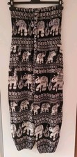 Thai-Hose  Elefantenhose Gr.S schwarz/weiß NEU