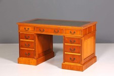 Wunderschöner Englischer Schreibtisch Englisch Eibe Desk Leder Auflage
