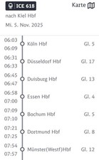 ICE Bahnticket 2 Personen Köln - Hamburg am Mittwoch 05.11.2025