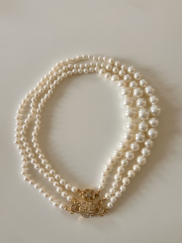 Vintage perlenkette mit - perlenkette,