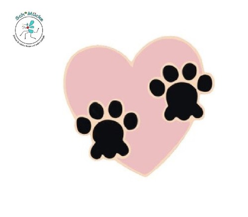 Anstecker katze hund herz - anstecker,