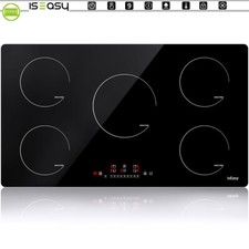 Induktionskochfeld 90cm autark 5 Zonen Touch Slider, Booster, Glaskeramik, Timer