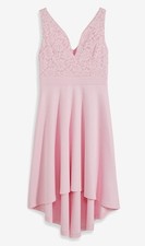 Vokuhila-Kleid mit Spitze Gr. 36/38 Kristallrosa Abend-Party-Cocktailkleid Neu*