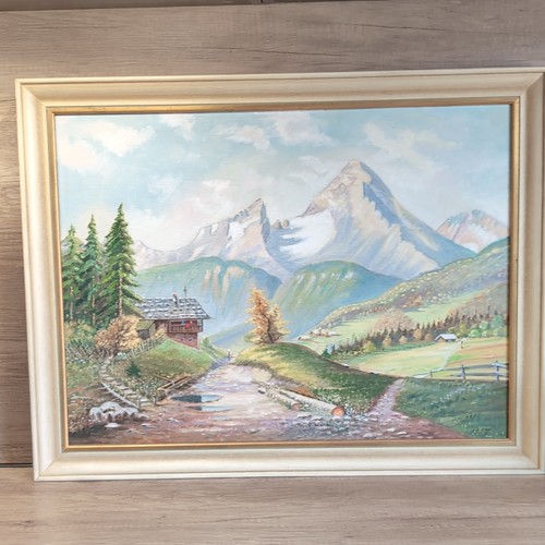 Großes gerahmtes ölgemälde - großes,