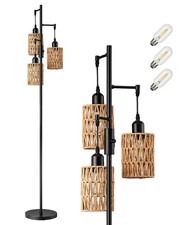 EDISHINE Boho Stehlampe Wohnzimmer 163cm, Vintage Standleuchte Dimmbar