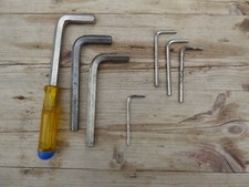 Innensechskant-Winkelschlüssel 7 Stück 10er bis 3er lang Stift-Inbus Chrom Vanad