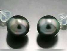 Elegante Tahiti Perlen 585 Weißgold Ohrstecker 10 mm