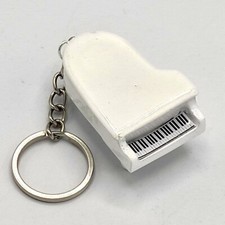 Schlüsselanhänger Klavierlack Weiß - Piano Keychain White Llavero Blanco