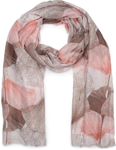 Damen schal mit buntem ginkgo - mit,