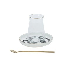 Bricard Ottomans 02 Teeglas-Set mit Keramik-Untersetzern – 18-teilig Schwarz